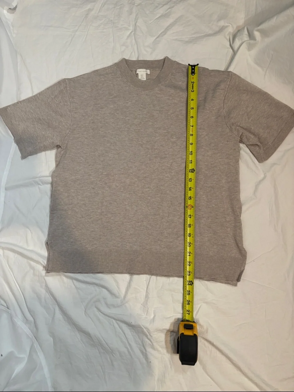 Zara Short Sleeve oversize knit Crewneck Top - Taupe - Picture 4 of 5